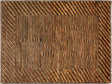 Contemporary Gabbeh Laquita Blue/Green Wool Rug - 3'1'' x 5'1''